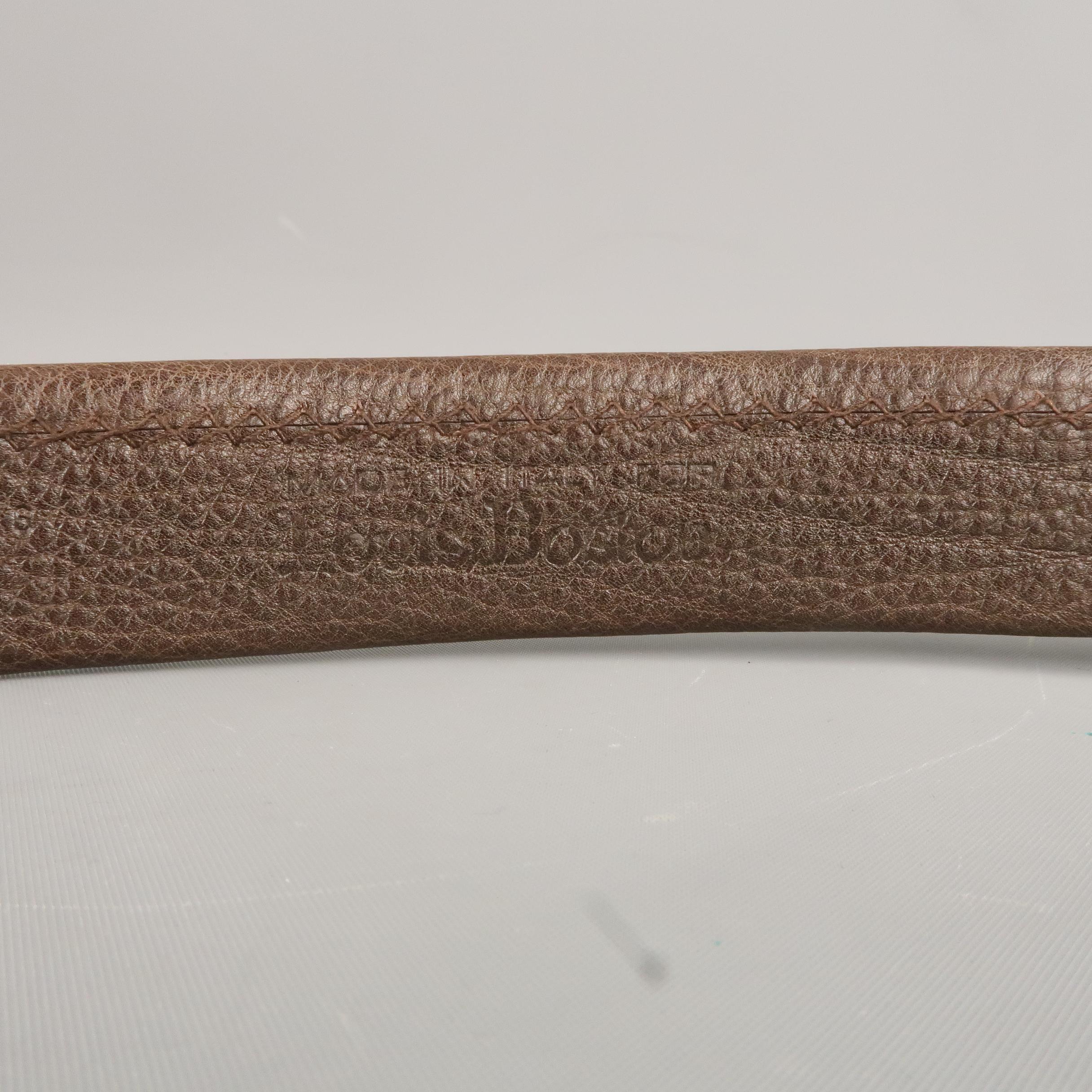 Men's LONGHI Size 36 Brown Textured Leather Belt 2
