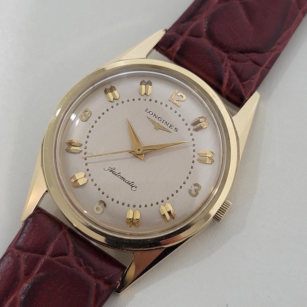 Men's Mens Longines 2310SW 18k Solid Gold 34mm Automatic Dress Watch 1950s Swiss NA114