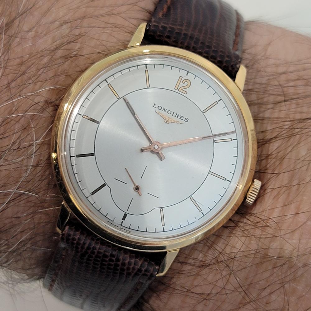 Mens Longines cal 30L 18k Gold Manual Wind Dress Watch 1950s Swiss Vintage NA119 9