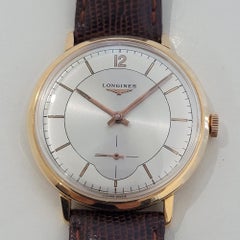 Herren Longines cal 30L 18k Gold Handaufzugs-Uhr 1950er Jahre Schweizer Vintage NA119