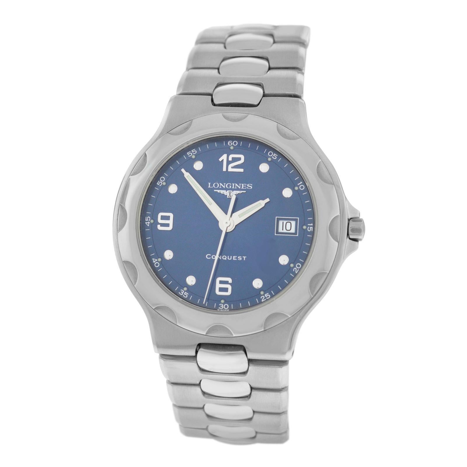 Men's Longines Conquest Steel Date Quartz Watch For Sale