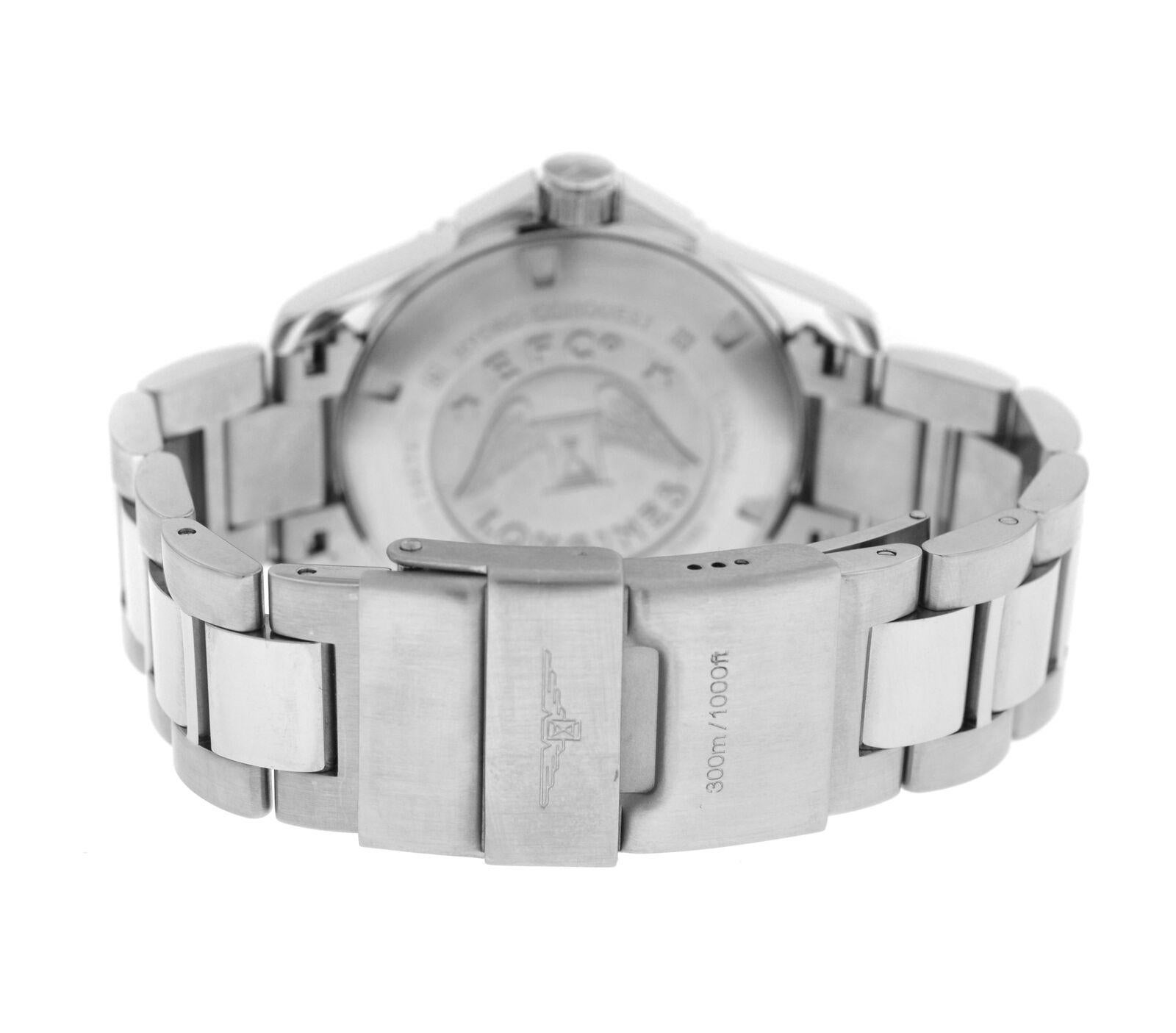 Men's Longines Hydro Conquest L3.647.4 Stainless Steel Quartz Date Watch In Excellent Condition For Sale In New York, NY