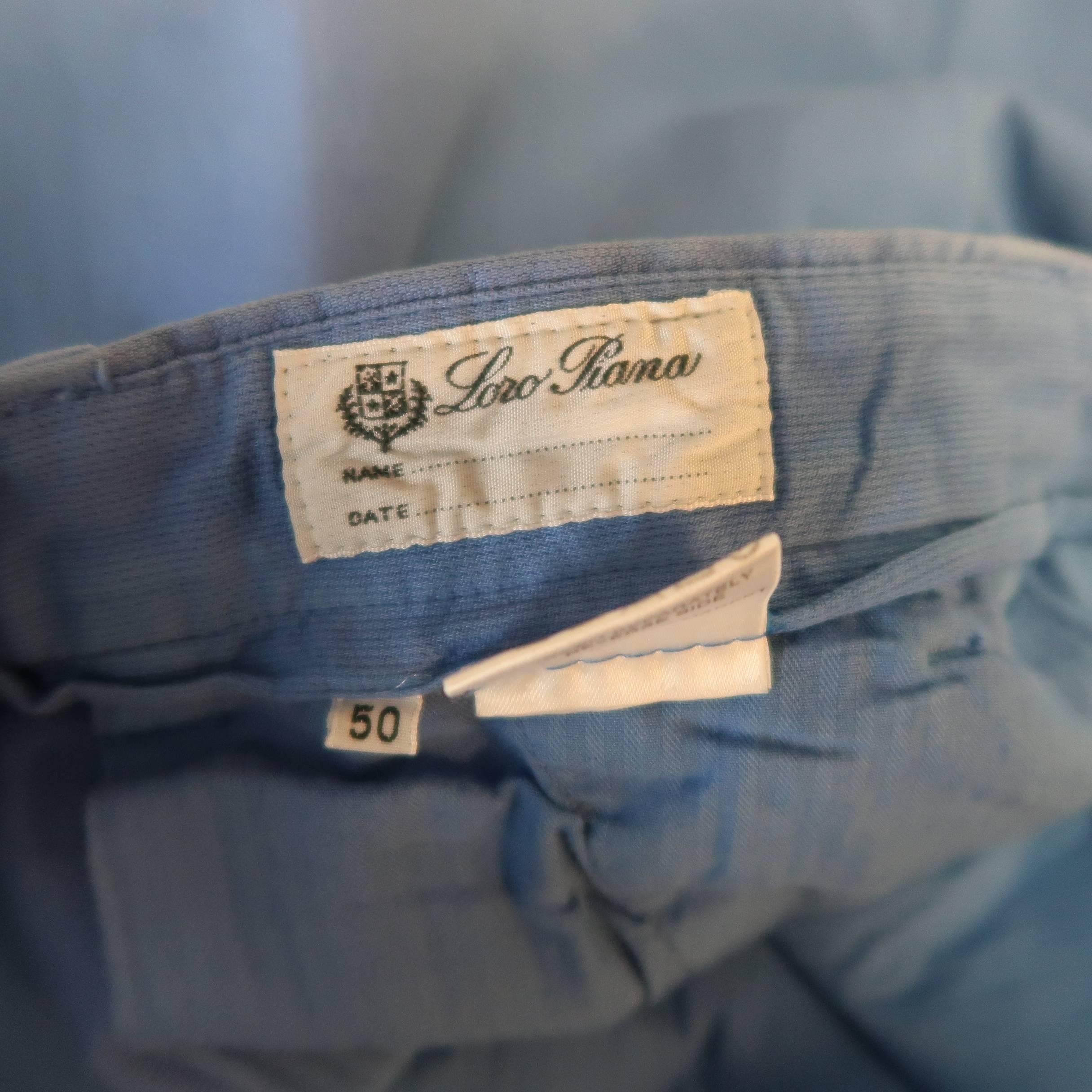 Men's LORO PIANA Size 34 Washed Blue Cotton Chino Pants 4