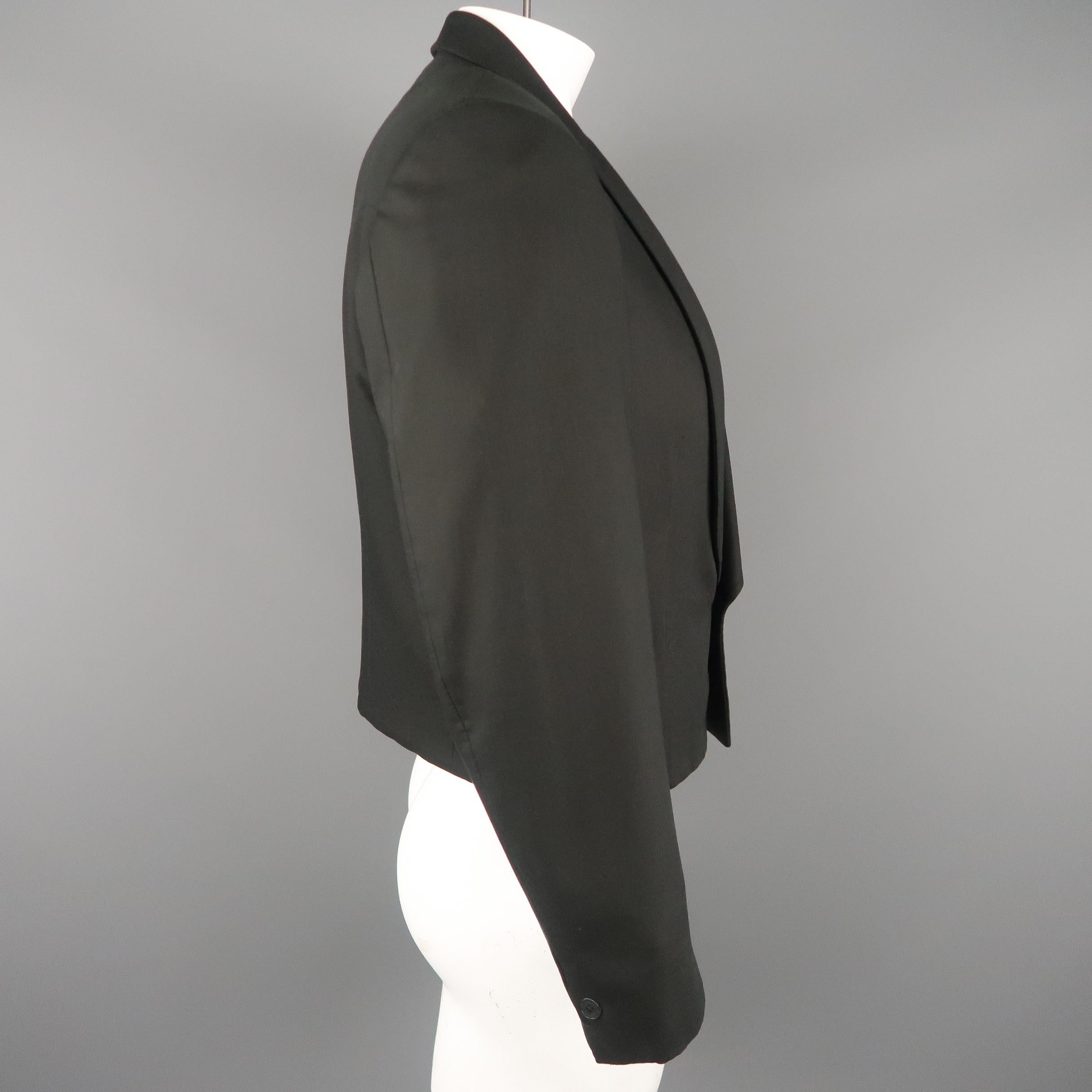 Men's LOUIS VUITTON 44 Black Wool Shawl Collar Cropped Jacket (Schwarz)