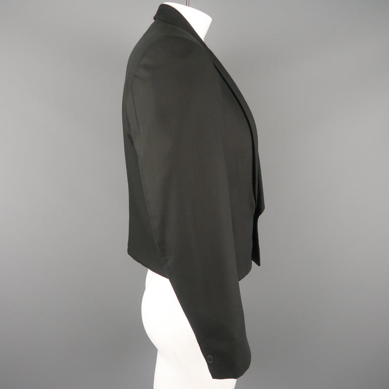 Men&#39;s LOUIS VUITTON 44 Black Wool Shawl Collar Cropped Jacket at 1stdibs