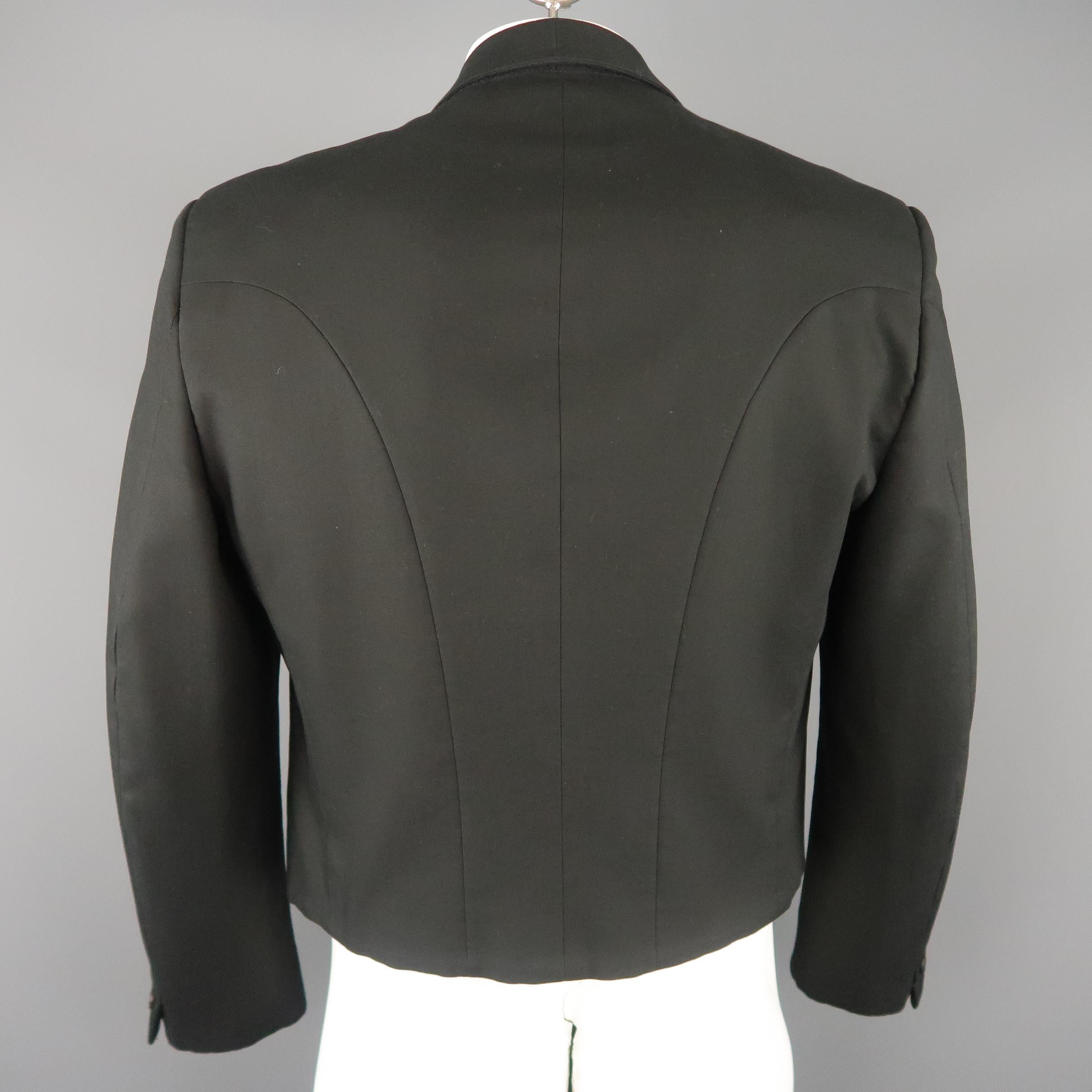 Men's LOUIS VUITTON 44 Black Wool Shawl Collar Cropped Jacket im Zustand „Hervorragend“ in San Francisco, CA