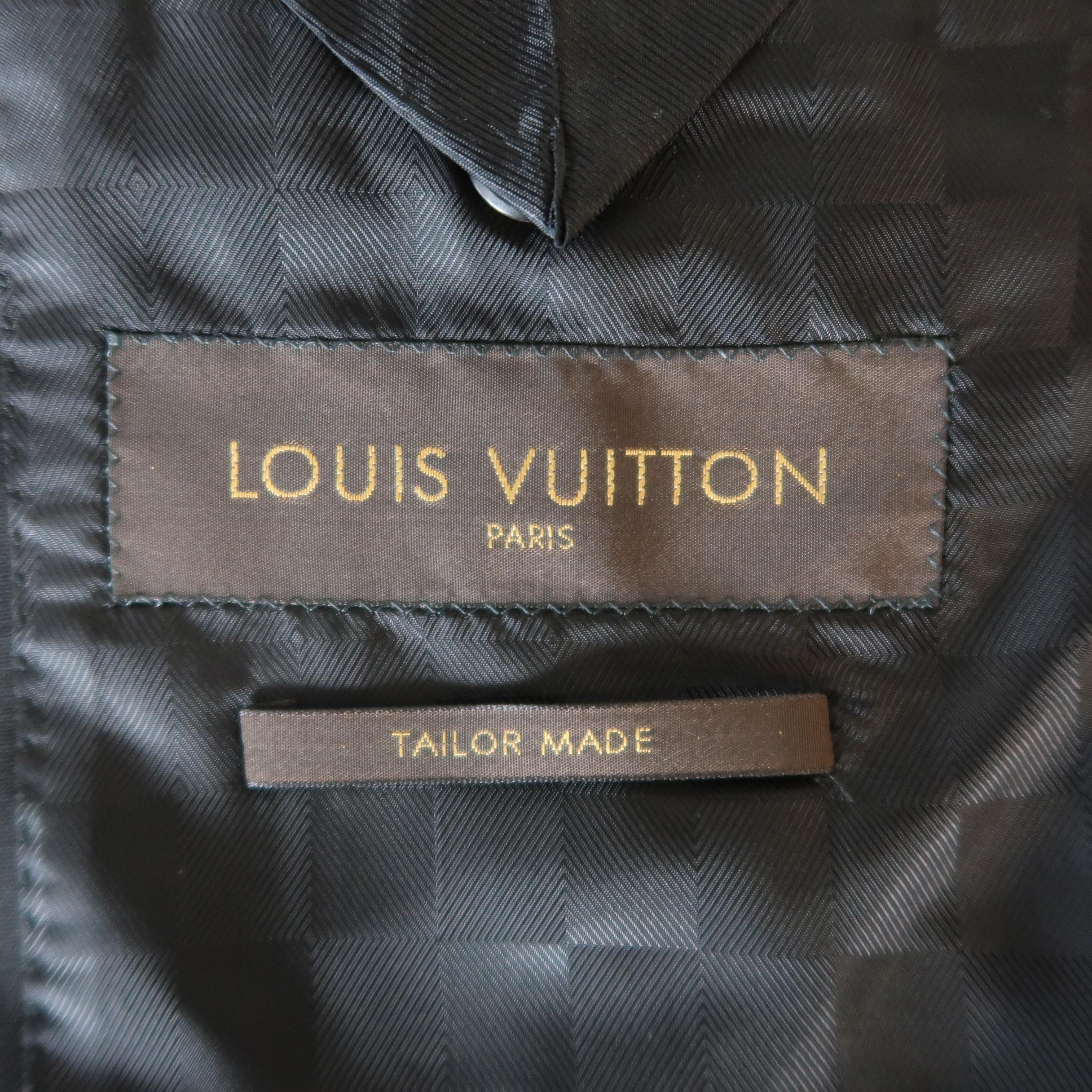 Men's LOUIS VUITTON 44 Black Wool Shawl Collar Cropped Jacket Herren