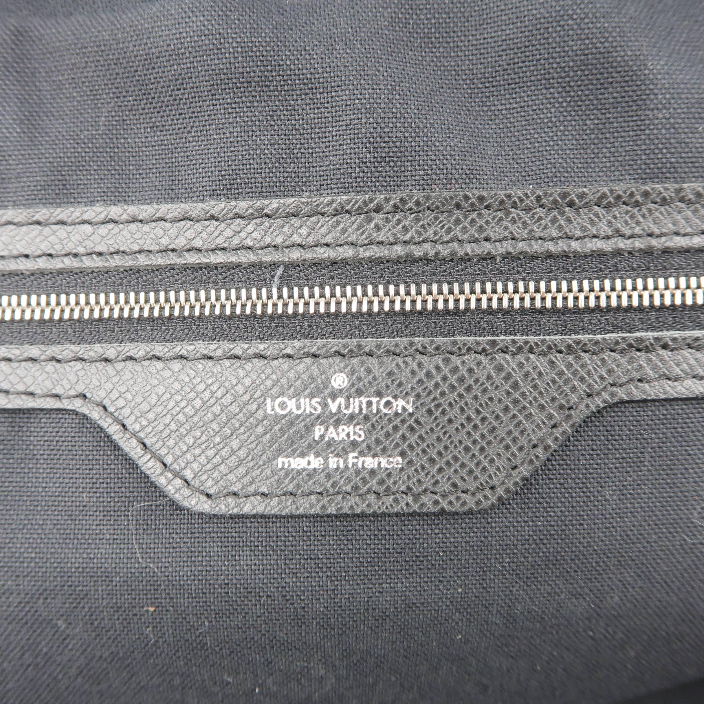 Louis Vuitton Men's Briefcase Black Taiga Textured Leather Travel Bag Attache  12