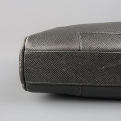 Louis Vuitton Men's Briefcase Black Taiga Textured Leather Travel Bag Attache
