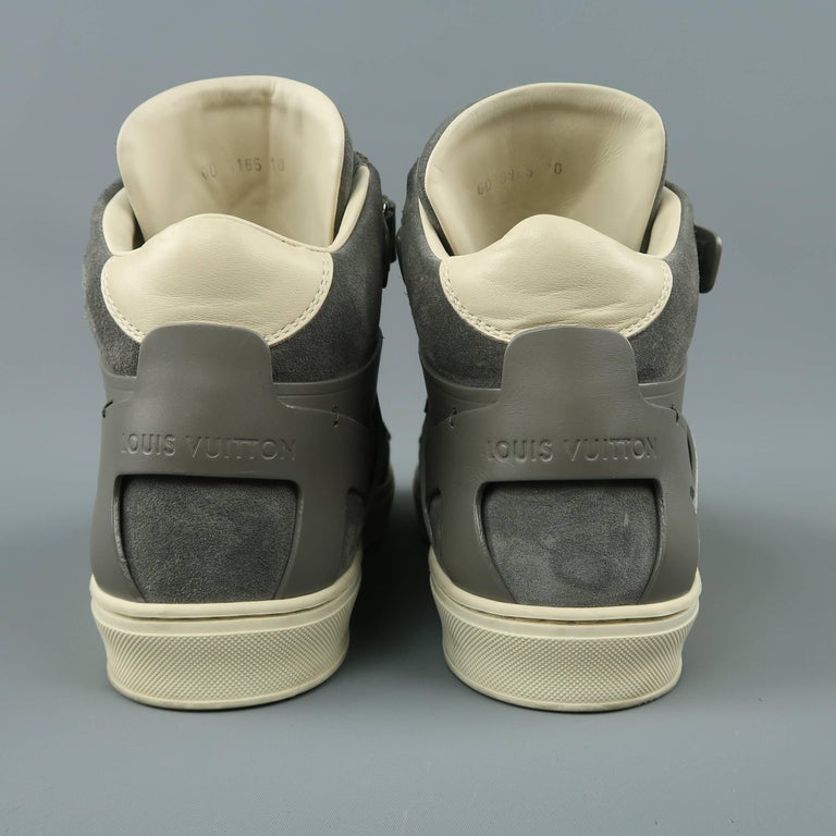 Men's LOUIS VUITTON Sneaker Size 11 Gray Leather and Suede Velcro High Top  Boxing at 1stDibs