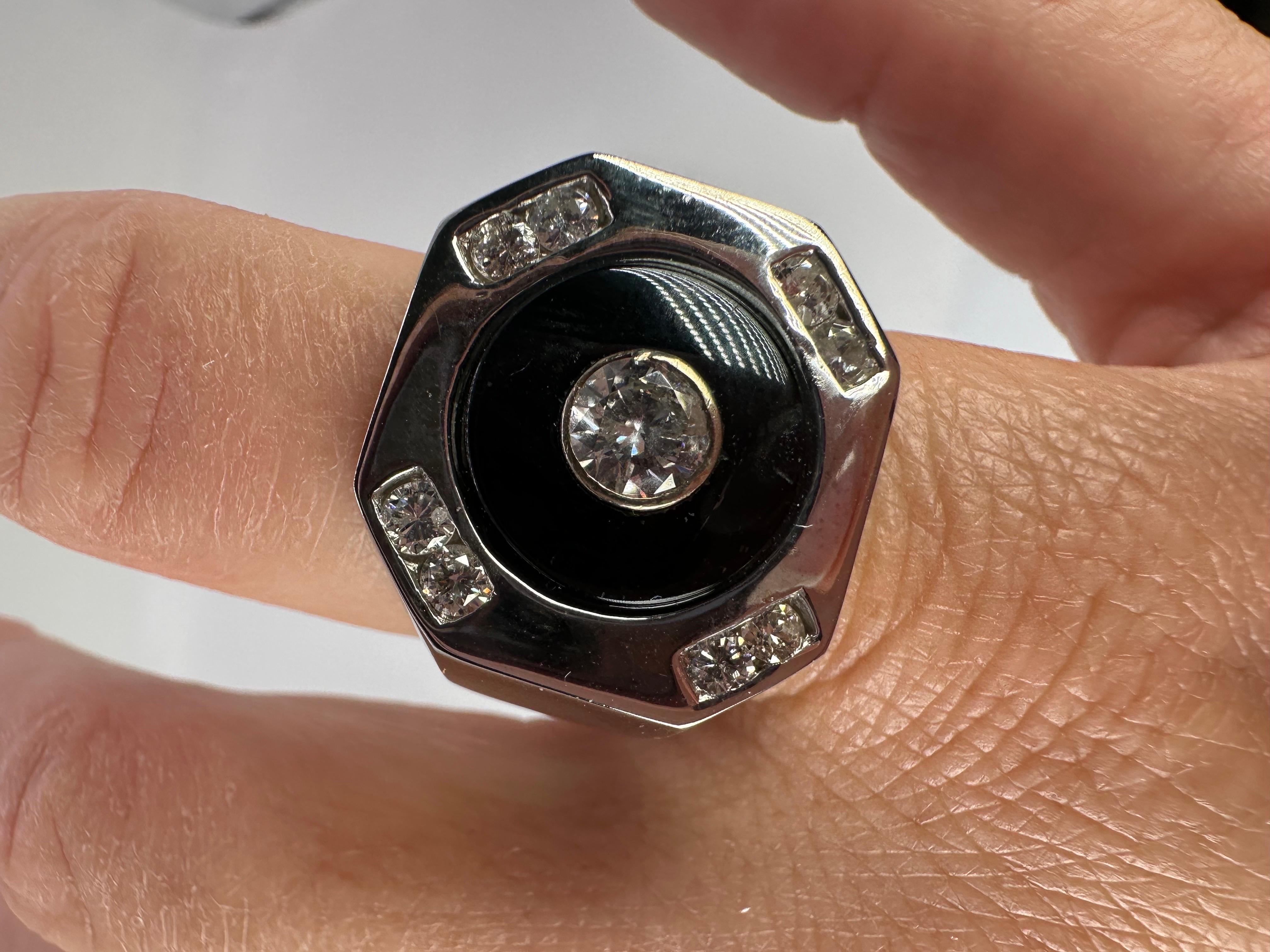 Women's or Men's Mens Luxurious Diamond ring cocktail statement ring 14KT gold For Sale