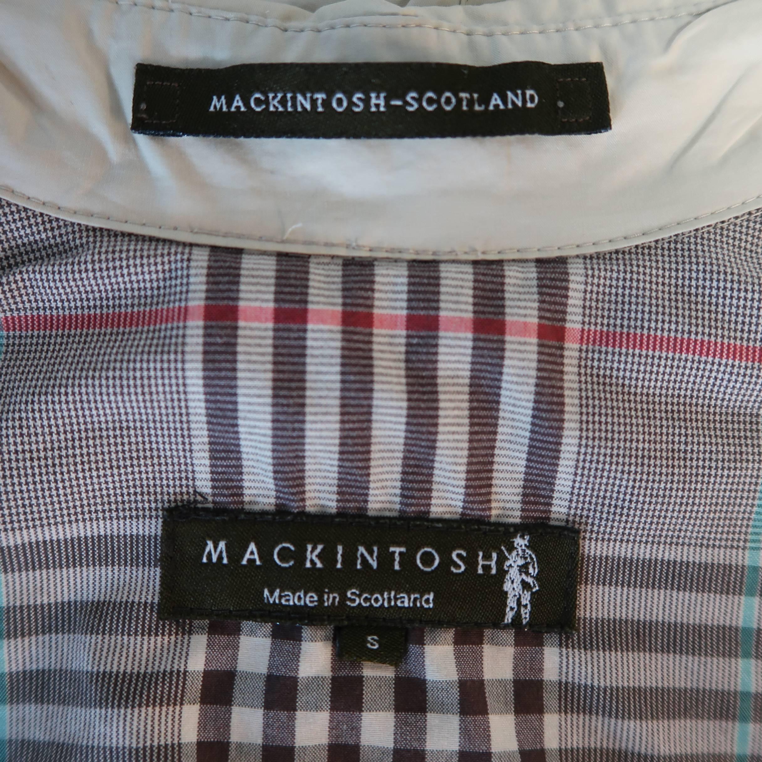 Beige Men's MACKINTOSH 38 Khaki Solid Cotton Collared Rain Coat