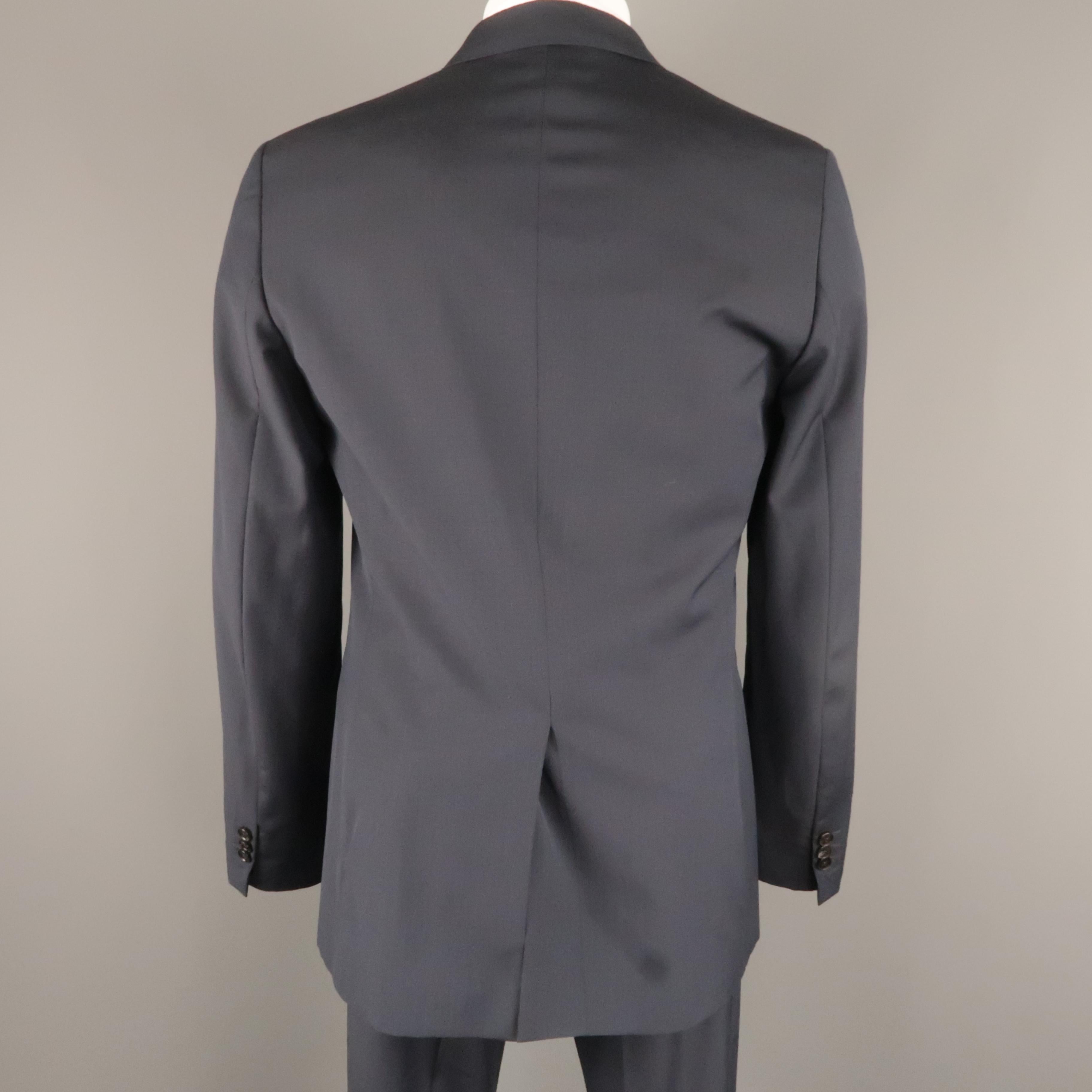 Men's MAISON MARTIN MARGIELA 38 Regular Navy Wool Notch Lapel Single Button Suit In Excellent Condition In San Francisco, CA