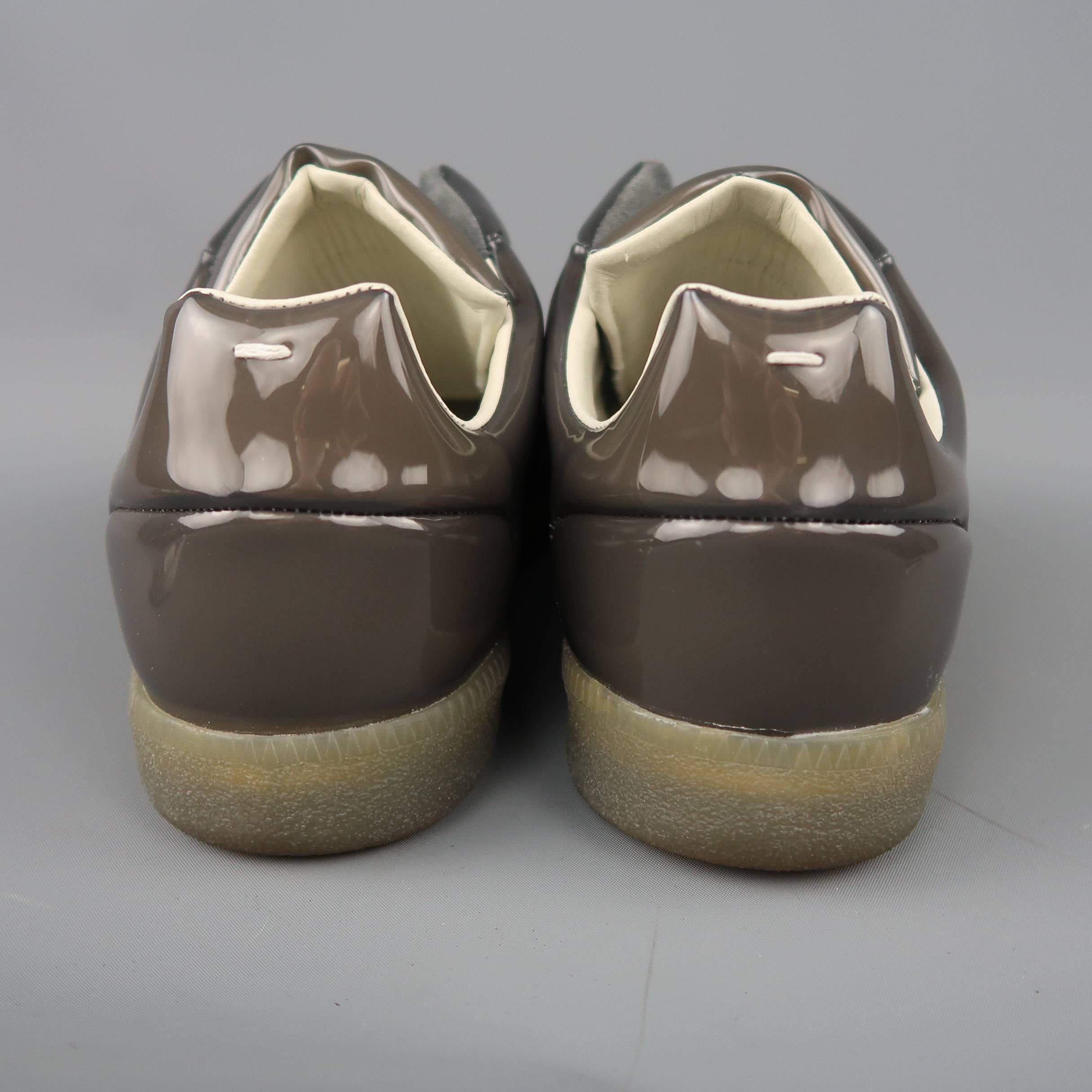 Herren MAISON MARTIN MARGIELA Größe 9 Grau Klar Vinyl Future Low Top Turnschuhe für Herren 3