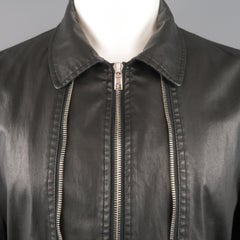 Men's MARC JACOBS 40 Black Coated Canvas Double Zip Blouson Jacket