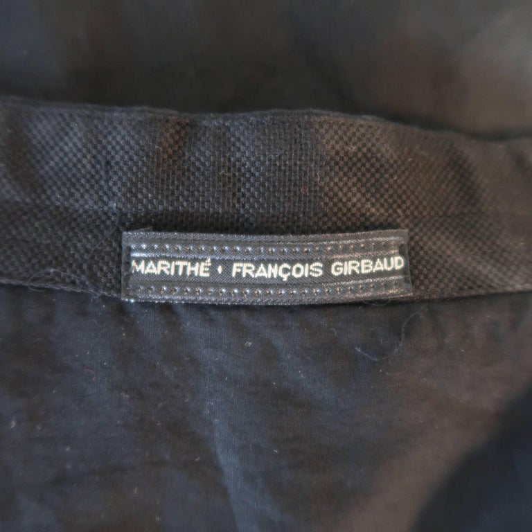 Men's MARITHE+FRANCOIS GIRBAUD Size M Black Hidden Placket Brown Patch ...