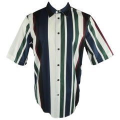 Men
s MARNI Size L White Green Burgundy
Navy Stripe Cotton Short Sleeve Shirt Men
s MARNI Size L White Green Burgundy
Navy Stripe Cotton Short Sleeve Shirt