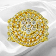 Men’s Massive 4.60 Carat Diamond Ring 14k Gold