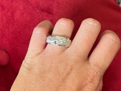 Herren matt und hochglanzpoliert Diamantband Ring 10k Weißgold