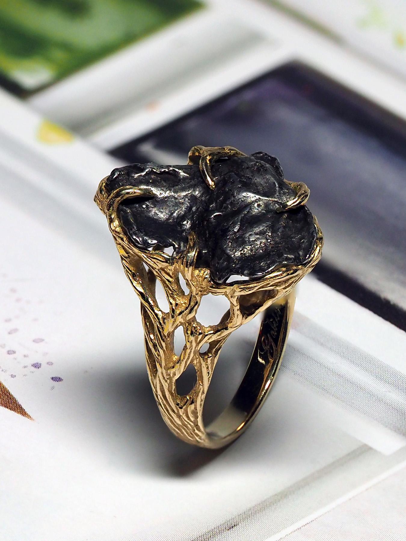 meteorite engagement ring