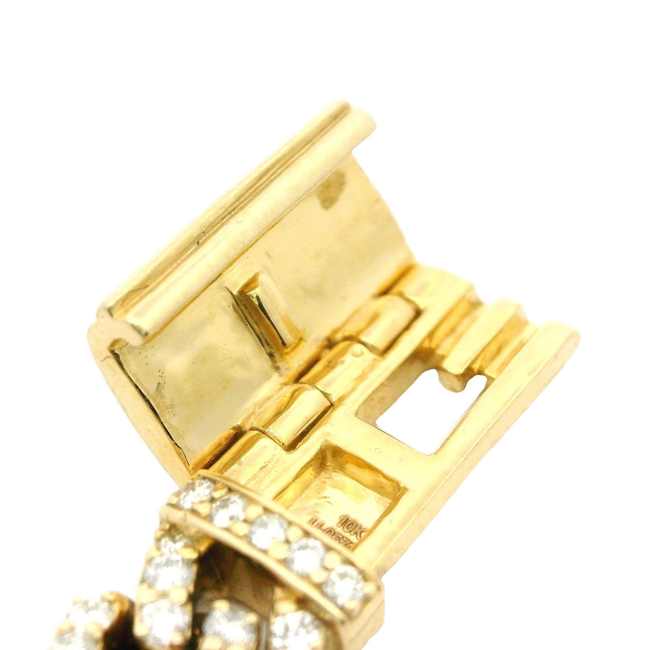 Herren Miami Cuban Massiv 10K Gelbgold 10.58 Karat Diamant Gliederstuhl 22 Zoll 6 mm  im Angebot 7