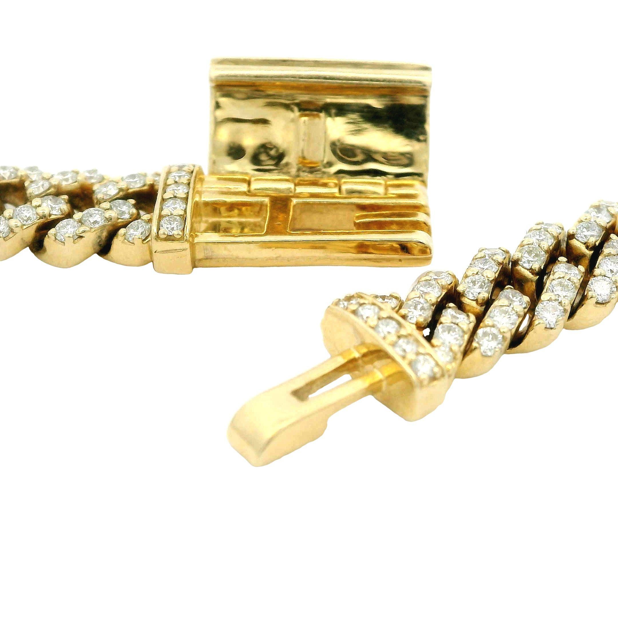 Homme Miami Gold & Diamonds Link Chai 22 pouces 6mm  en vente 3