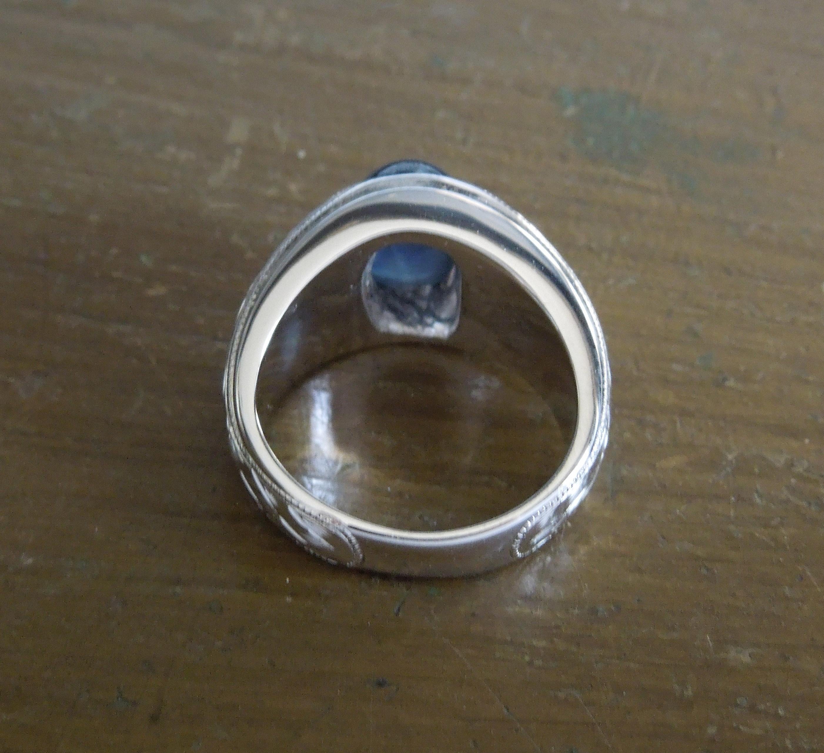 Men's Midcentury Bezel 2 Carat Sapphire Ring For Sale at 1stDibs ...