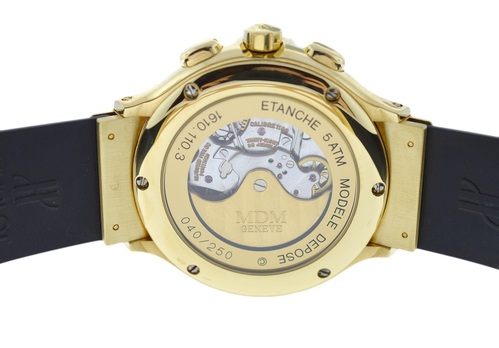 Men’s Midsize Hublot MDM Geneve Classic Chrono 18 Karat Gold Automatic In Excellent Condition In New York, NY