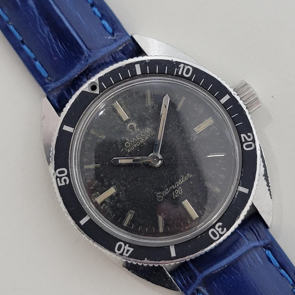 Mens Midsize Omega Seamaster 120 31mm Diver Automatic 1960s Unrestored JM14B In Excellent Condition In Beverly Hills, CA