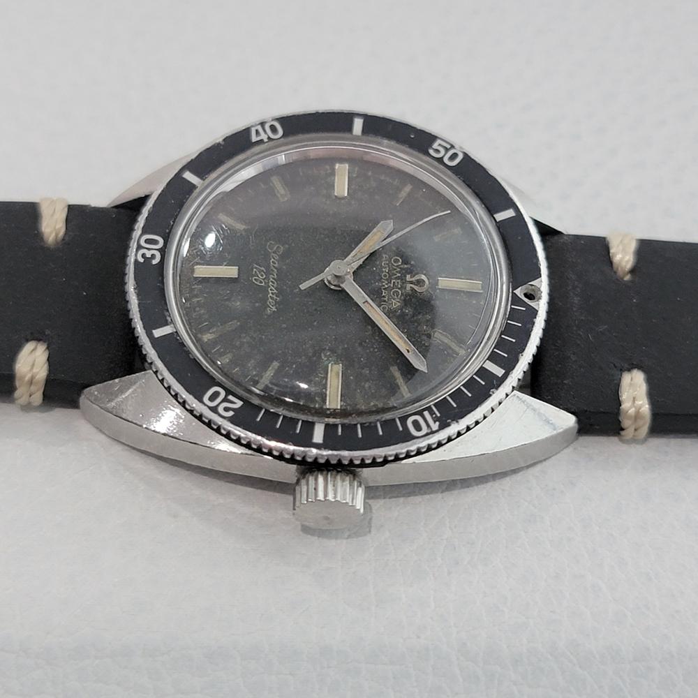Mens Midsize Omega Seamaster 31mm Diver Automatic 1960s Unrestored JM14 In Excellent Condition For Sale In Beverly Hills, CA
