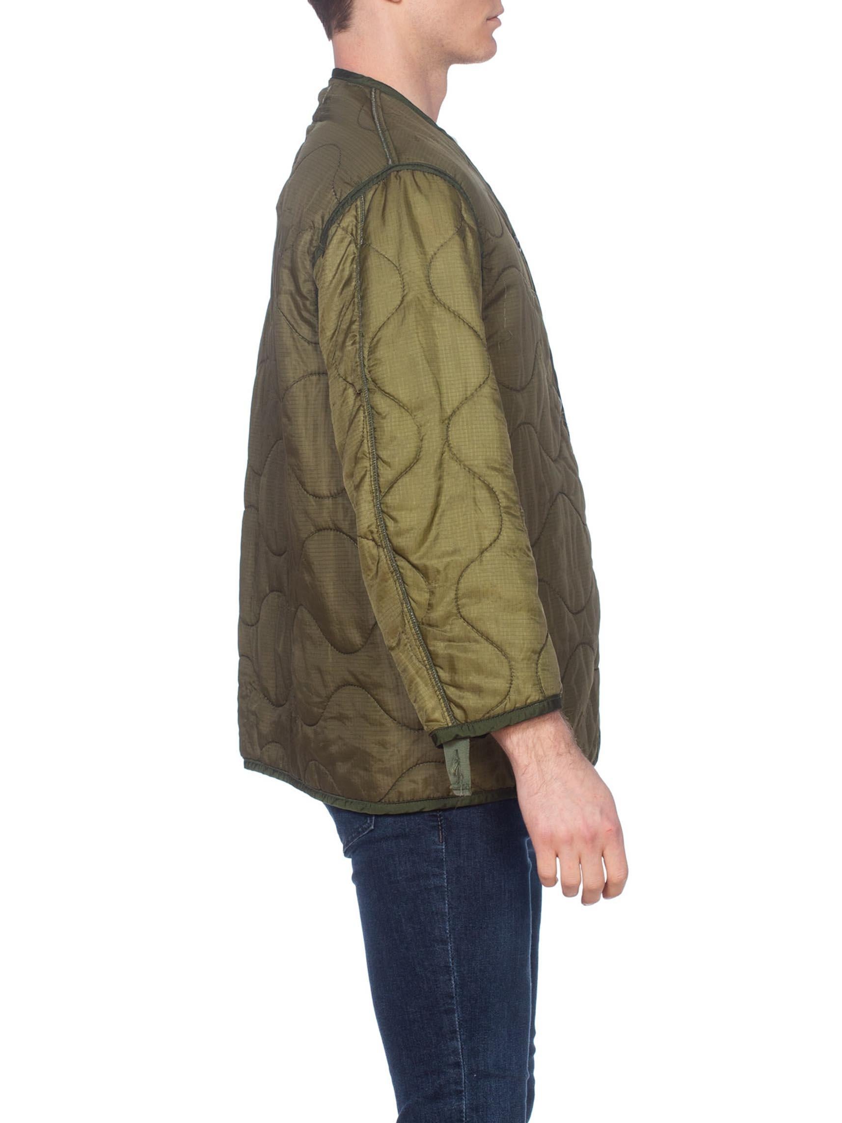 mens green quilted jacket