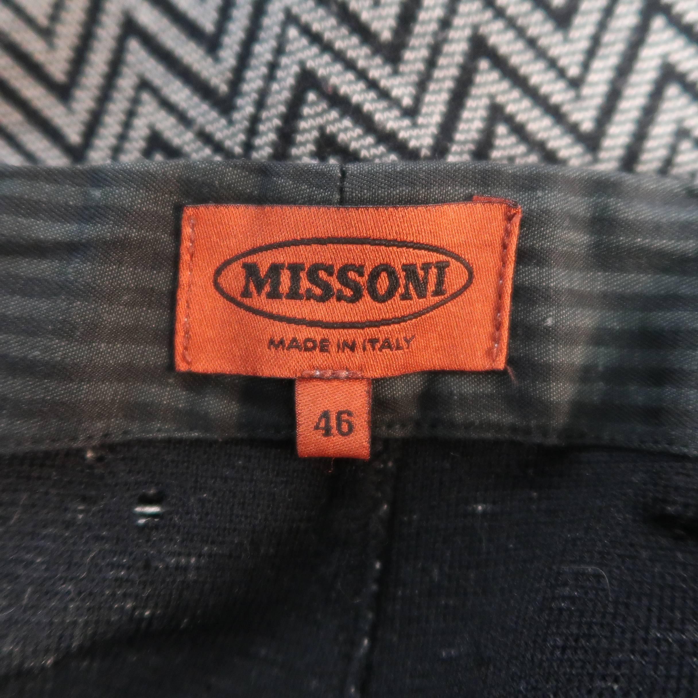 Men's MISSONI Size 30 Gray Chevron Print Wool / Nylon Knit Pants 8