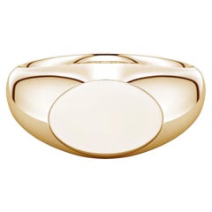 Men's Modern 14K Solid Gold Oval Signet Ring by Angara