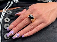 Bague pour homme The Modernity en jade noir et diamants - or jaune 18k