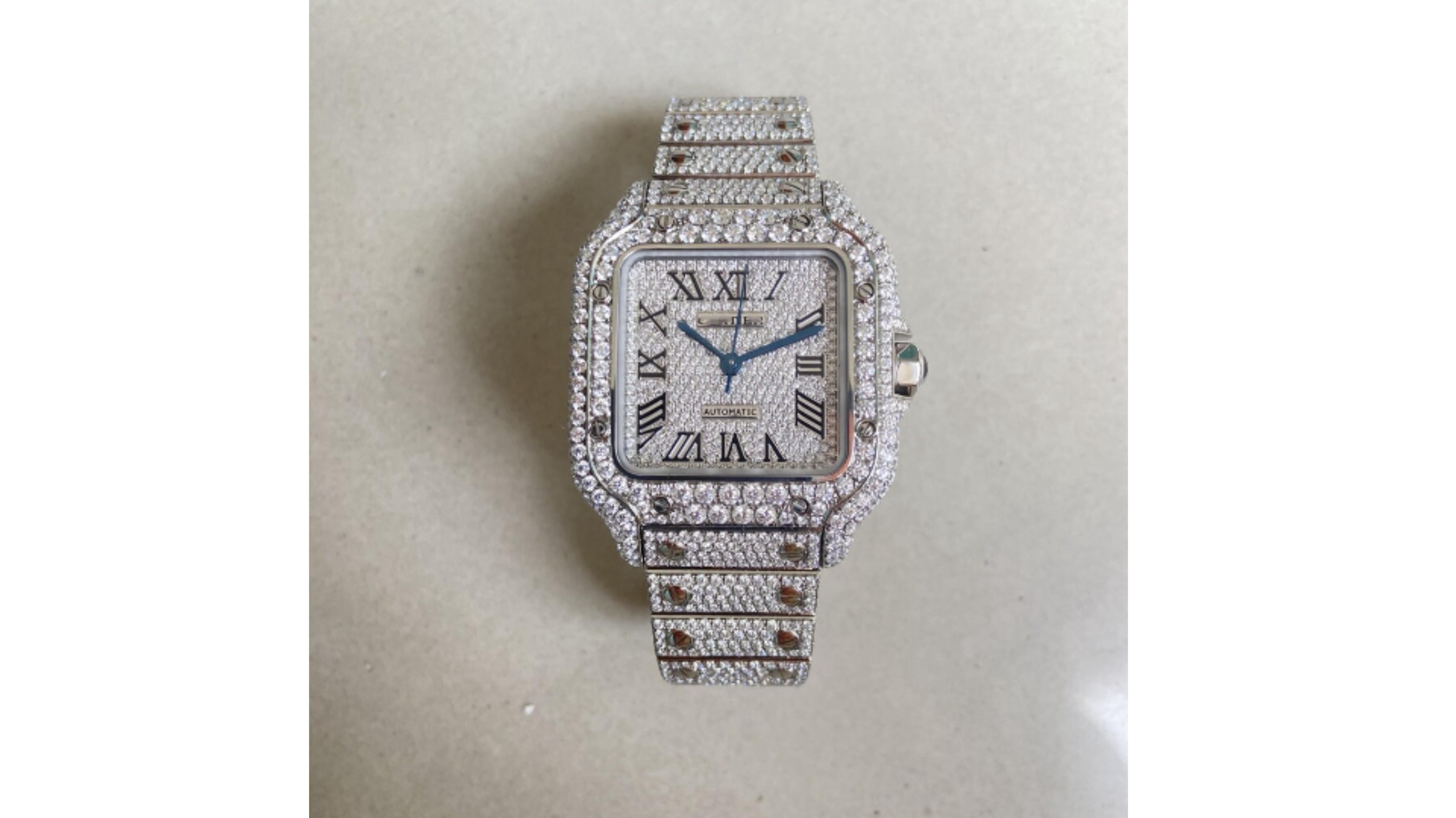 Mens Moissanite Diamond Watch Swiss Movement


These are custom Moissanite watches and photos show a silver and one with gold too.    You can have real diamonds if you wish too and are all swiss movement and in stainless steel 

The one you see in