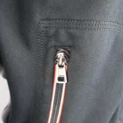 Moncler Men's M Black Jersey and Nylon Hooded Zip Jacket