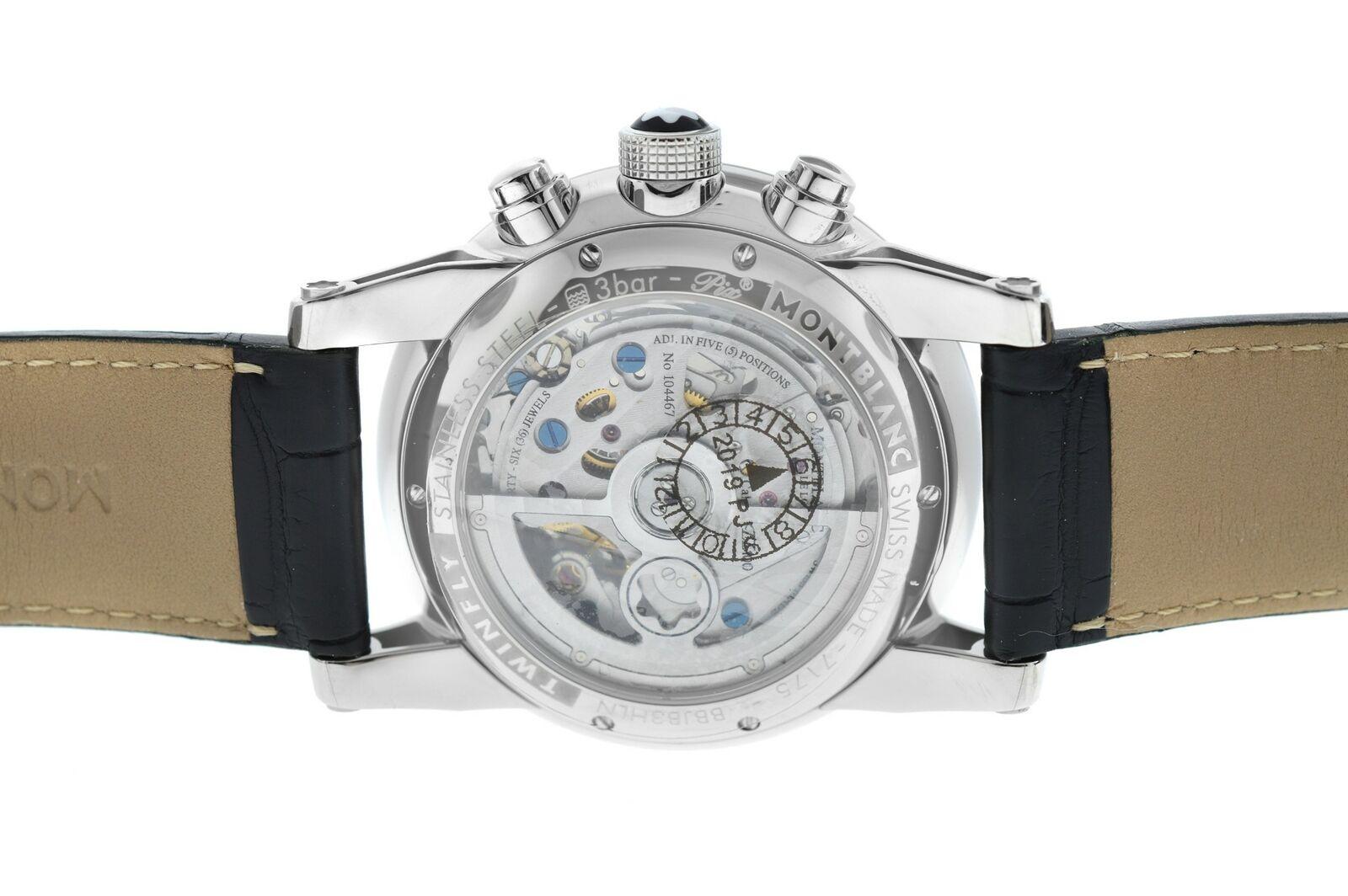 Men’s Montblanc Twinfly 105077 Steel Flyback Chrono Watch For Sale 1