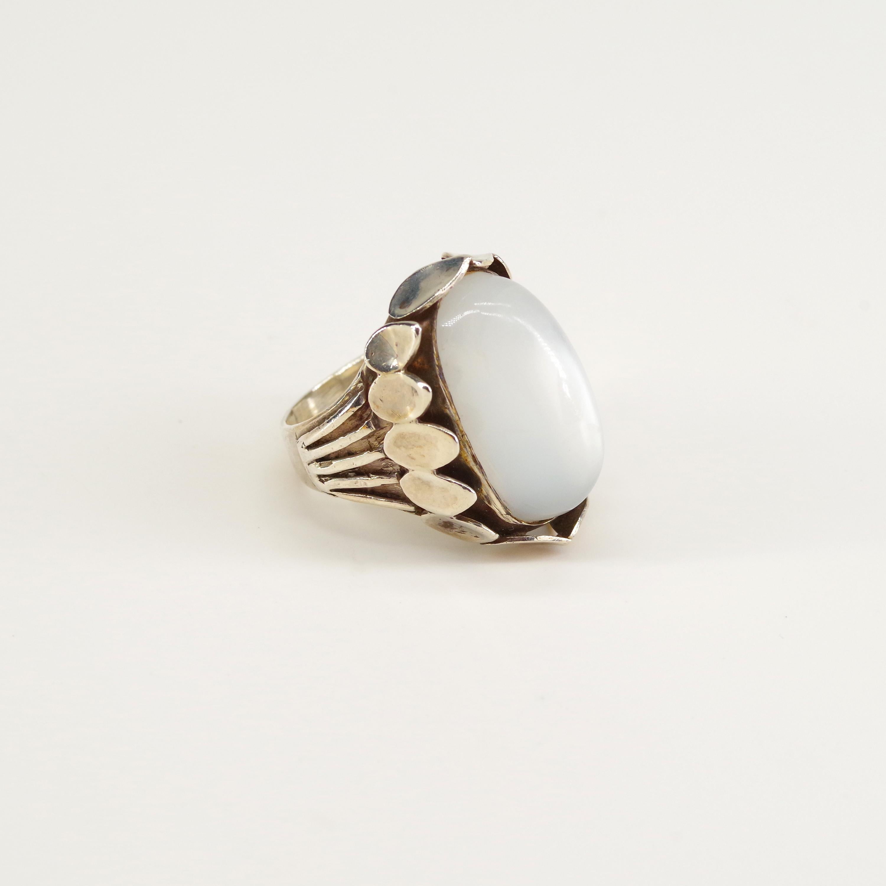 Moonstone Ring in Silver Arts and Crafts Treasure 2