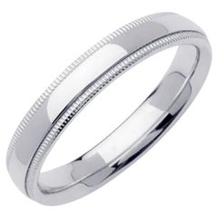 Men
s Narrow Milgrain Wedding Band in Platinum 4mm