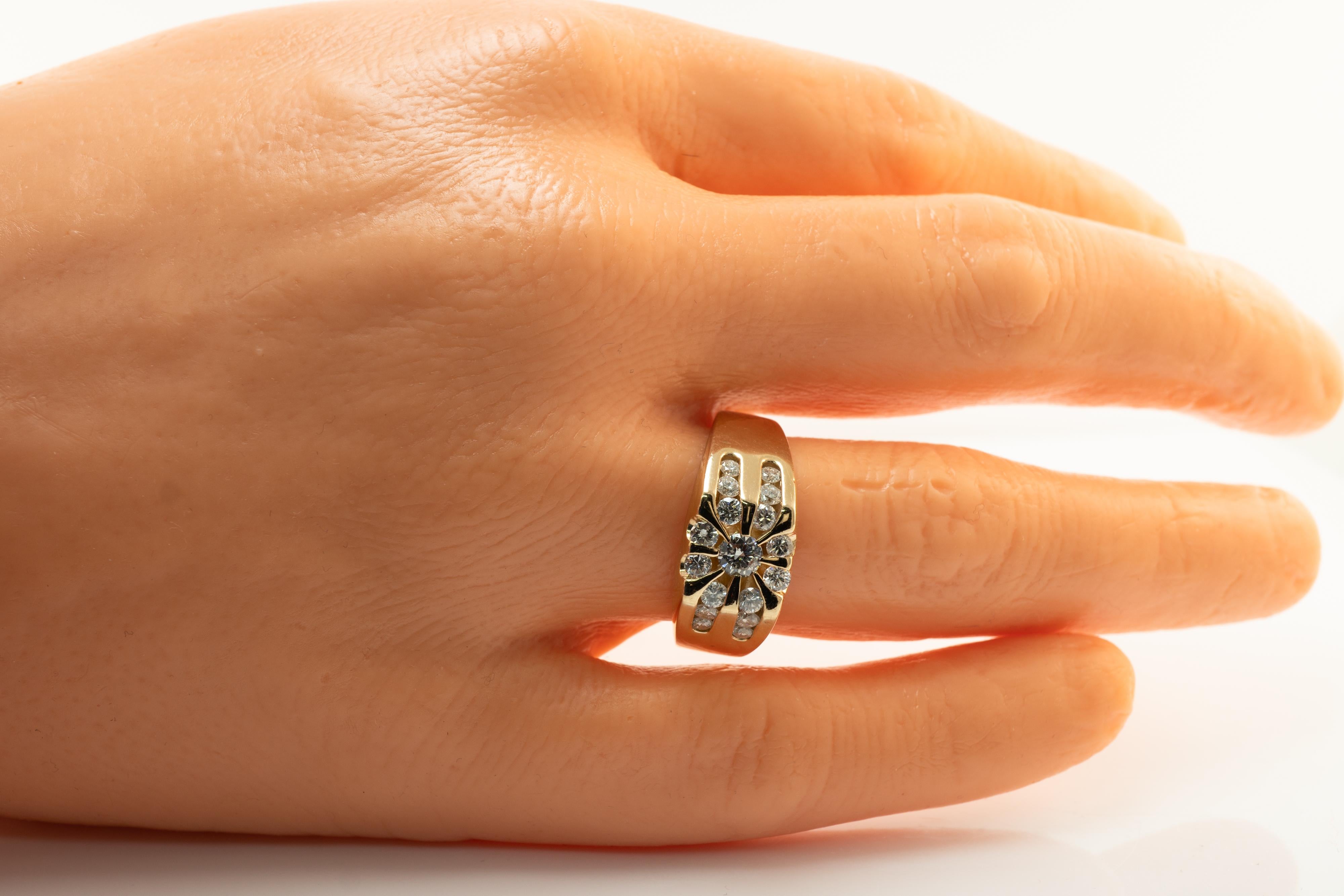 Mens Natural Diamond Ring 14K Gold Band by Magic Glo 1.25 TDW 5