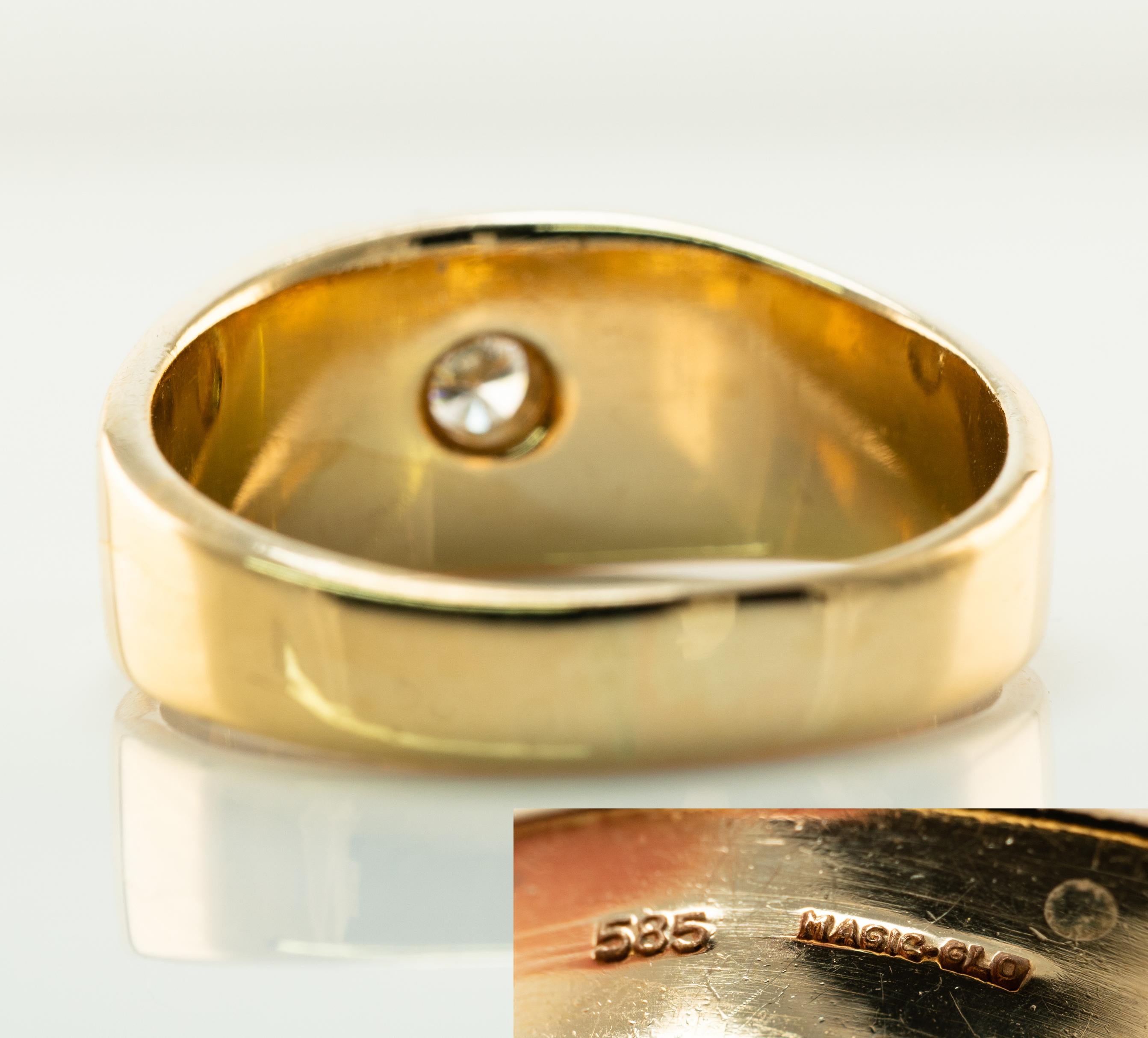 Mens Natural Diamond Ring 14K Gold Band by Magic Glo 1.25 TDW 1