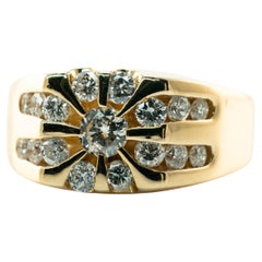 Mens Natural Diamond Ring 14K Gold Band by Magic Glo 1.25 TDW