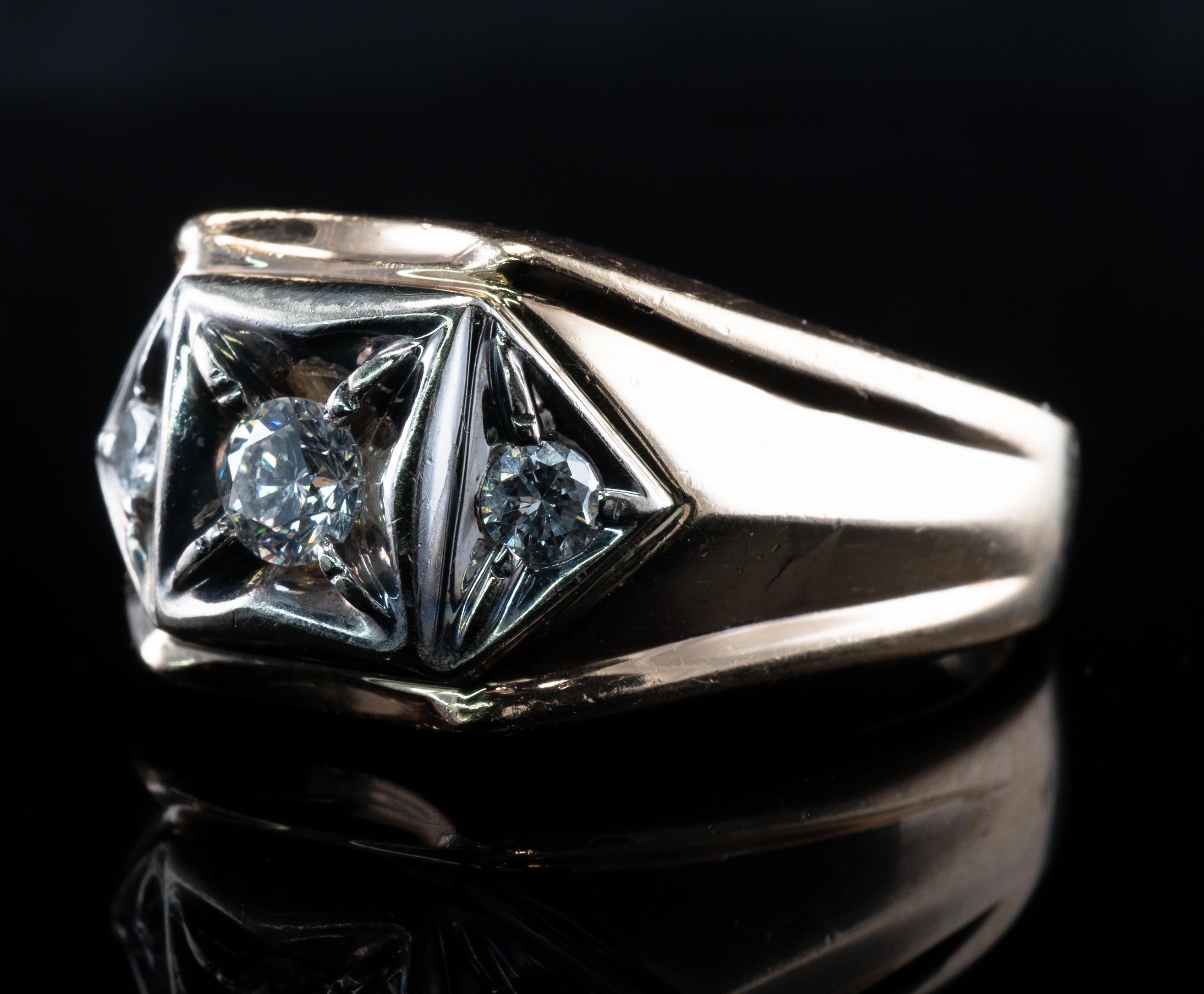 mens vintage diamond ring