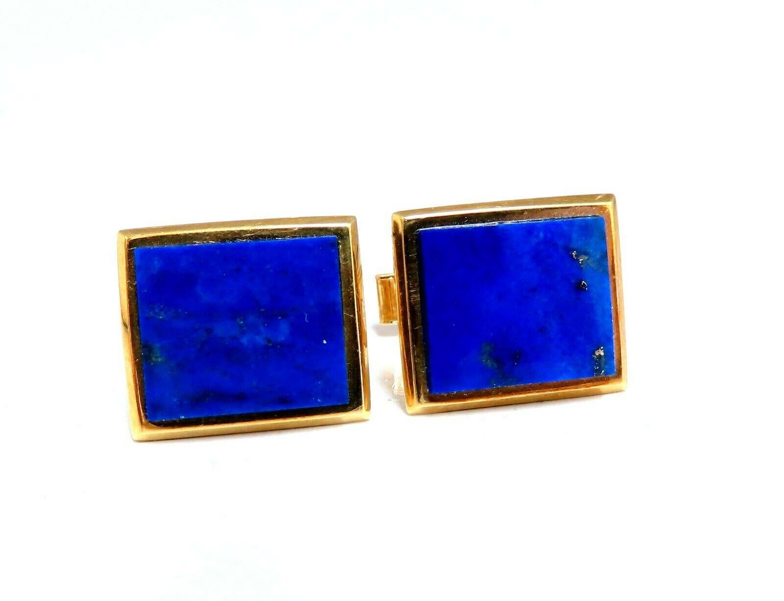 Men's Natural Lapis Lazuli Cufflink Cobalt Blues In New Condition In New York, NY