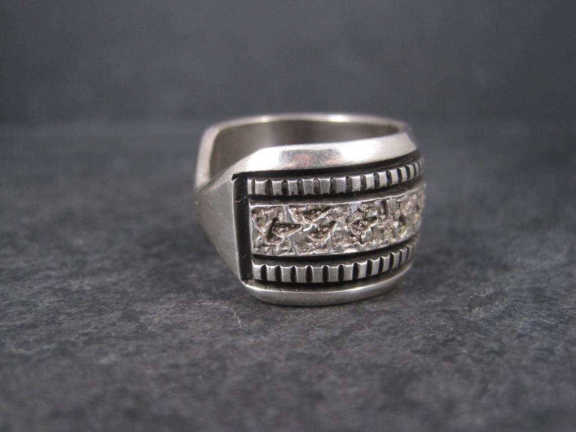 Mens Navajo Sterling Band Ring Philbert Begay Size 9 For Sale 1