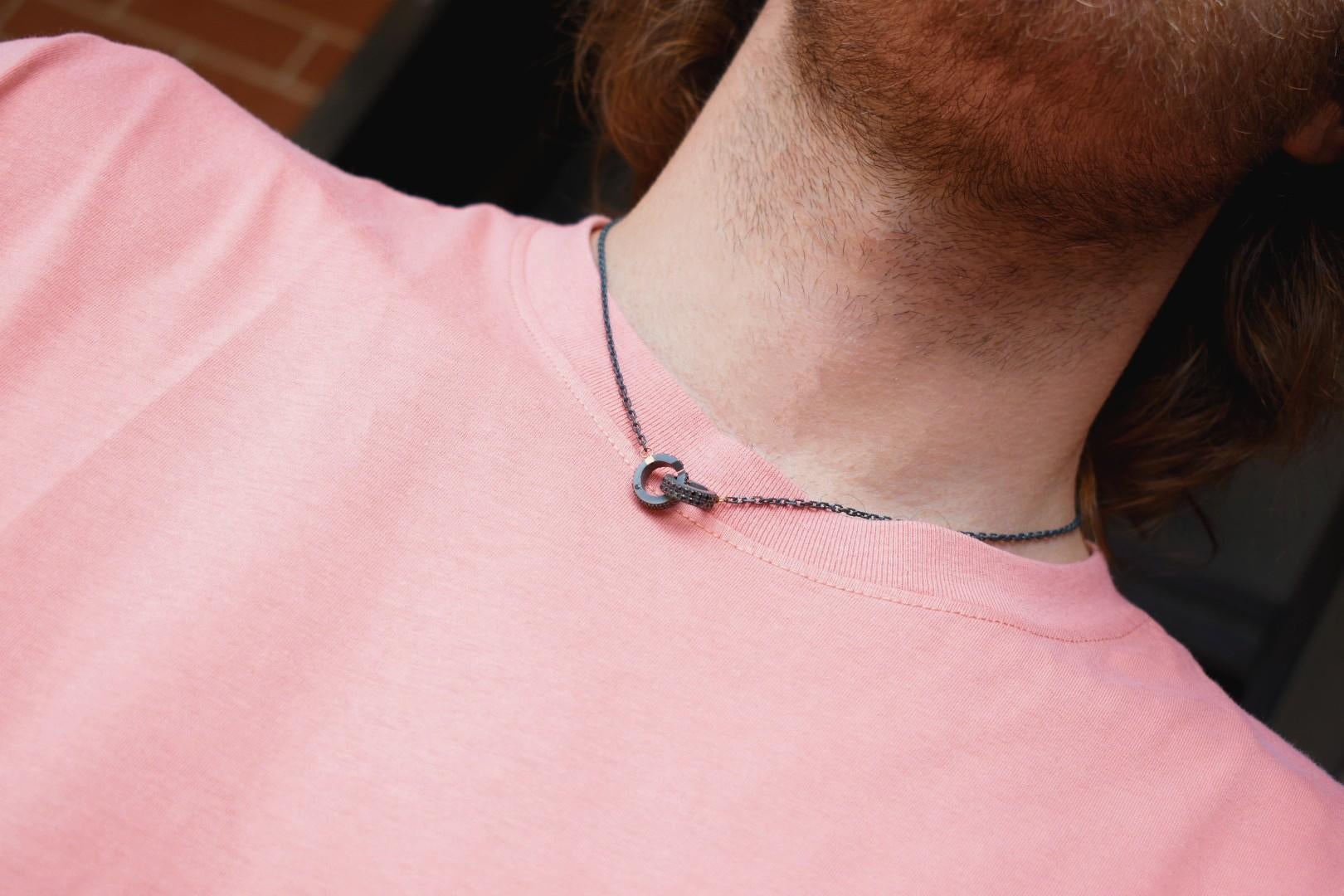 black titanium mens necklace