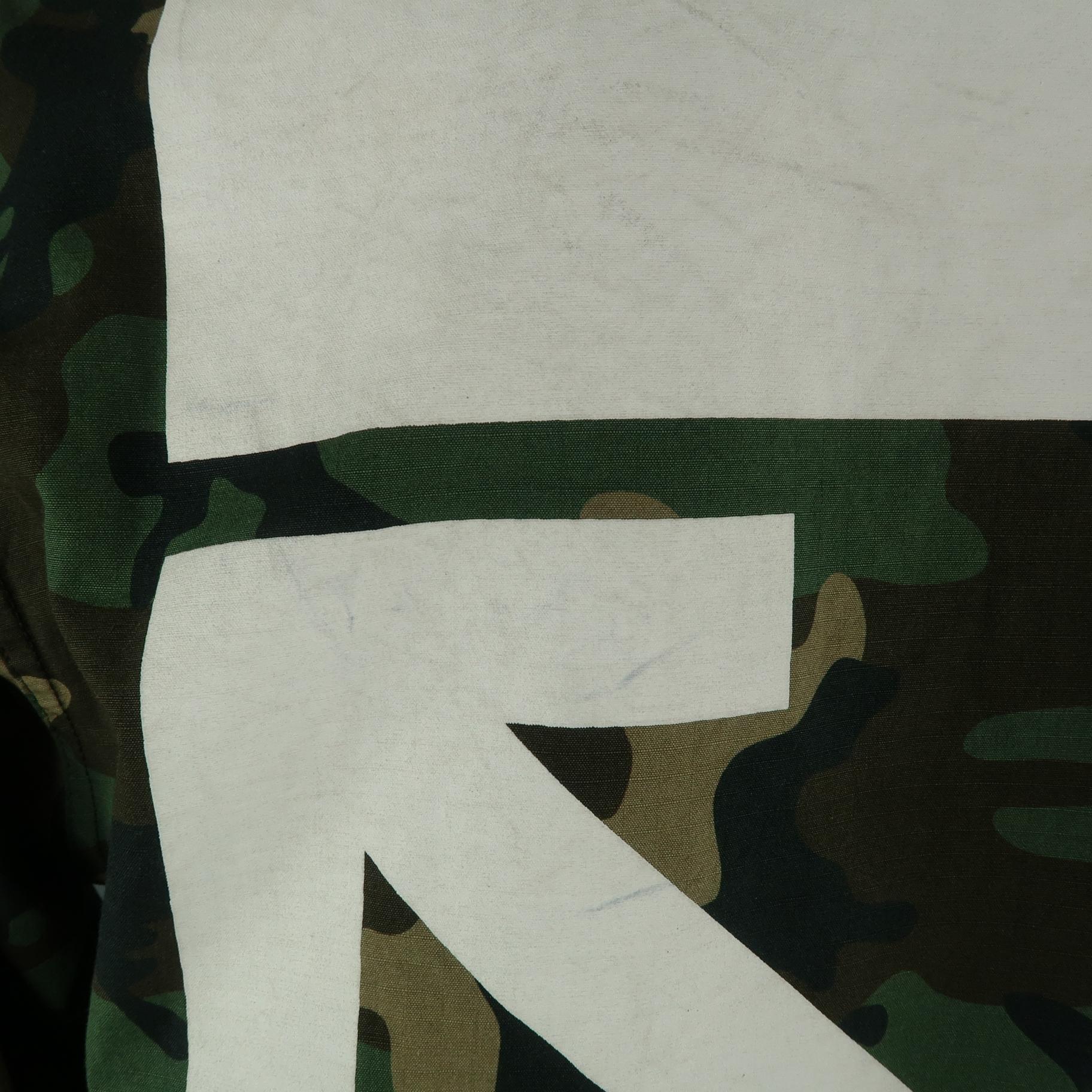 Men's OFF-WHITE L Green Camouflage Patches 2013 Military Jacket 4