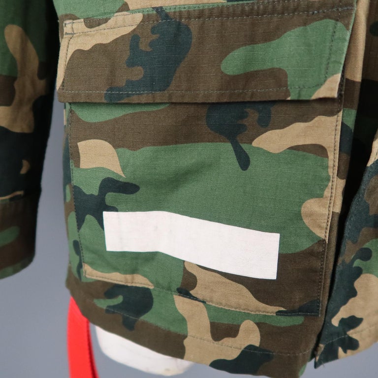Men's OFF-WHITE L Green Camouflage Patches 2013 Military Jacket For Sale at  1stDibs | off white military jacket, off white camo jacket, off white jacket  2013