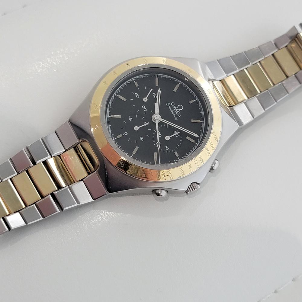 Men's Mens Omega 145000 Speedmaster Teutonic 14k SS Manual Wind Chronograph 1980s JM9