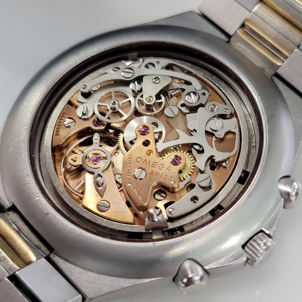 Mens Omega 145000 Speedmaster Teutonic 14k SS Manual Wind Chronograph 1980s JM9 For Sale 5